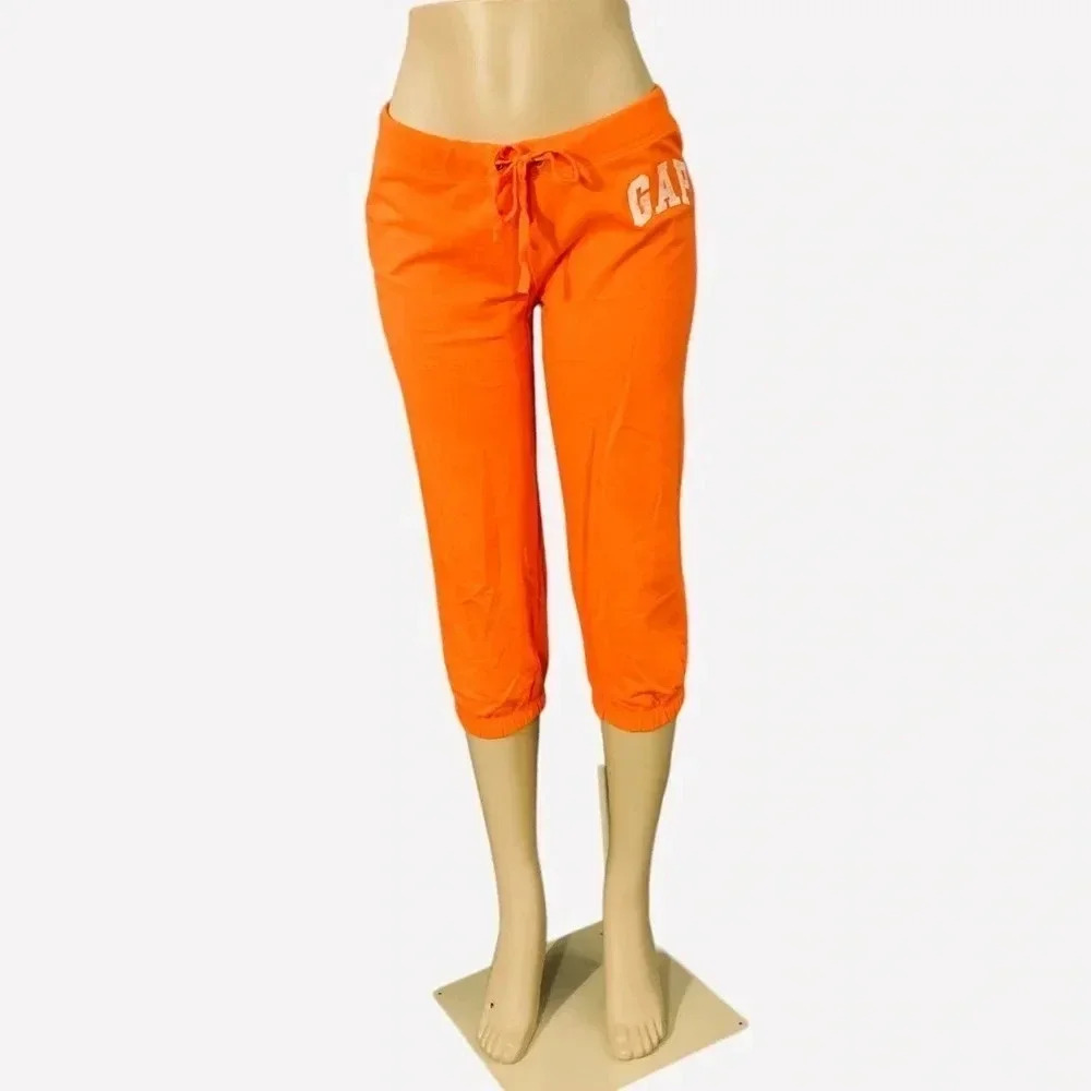 GAP Factory Women Cropped Orange 3/4 Jogger Size S - Picture 2 of 8